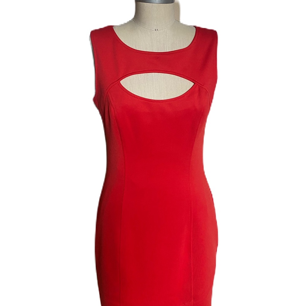 Elegant Red Sleeveless Dress